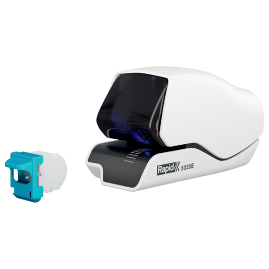 Zszywacz elektryczny do papieru Rapid Supreme 5025e biały do 20 kart.