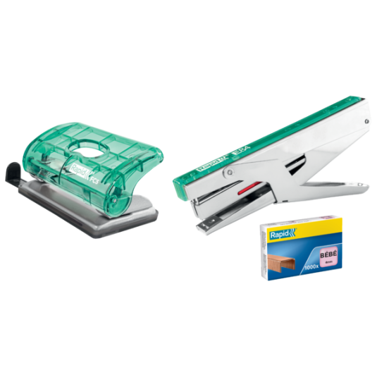 Dziurkacz mini Rapid Colour'Breeze FC5 zielony do 10 kartek