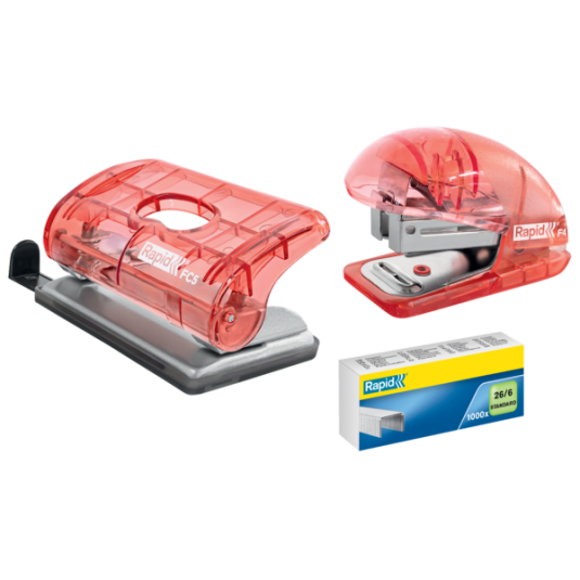 Zszywacz biurowy mini Rapid Colour'Breeze F4 czerwony do 10 kartek