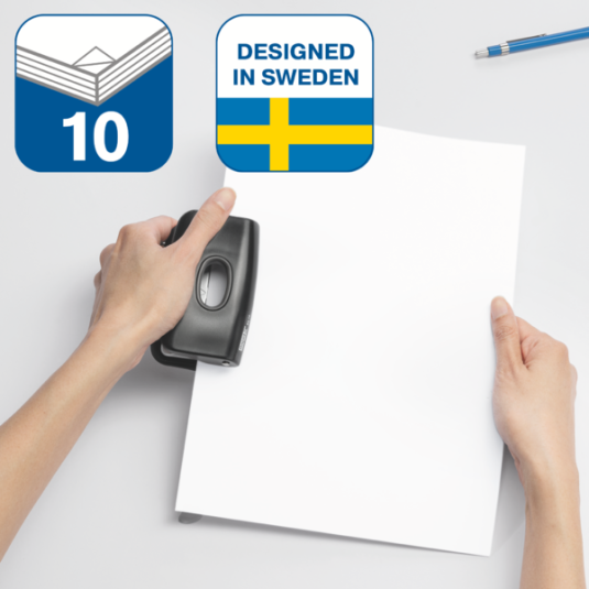 Dziurkacz do papieru Rapid FC10 na 10 kartek czarny