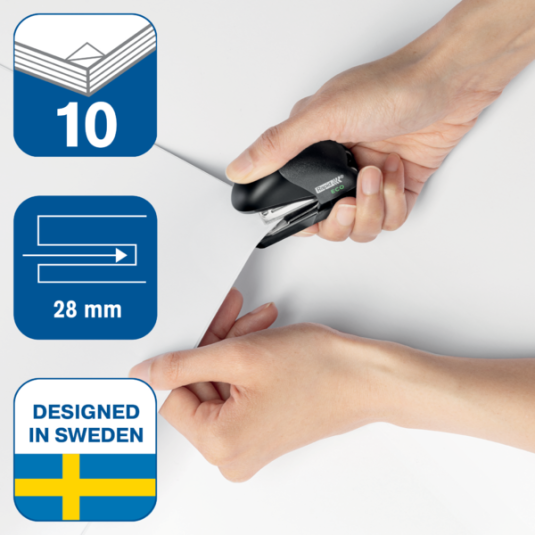 Mały zszywacz biurowy RAPID Eco Mini czarny na 10 kartek