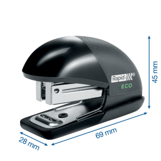 Mały zszywacz biurowy RAPID Eco Mini czarny na 10 kartek