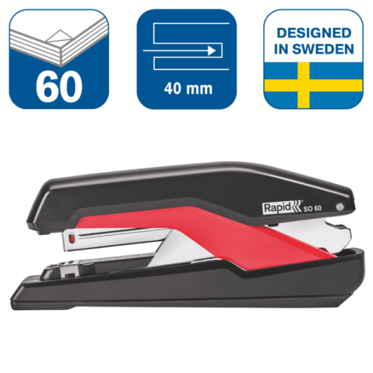 Zszywacz Rapid Supreme Omnipress SO60 czarno-czerw 60 kart.