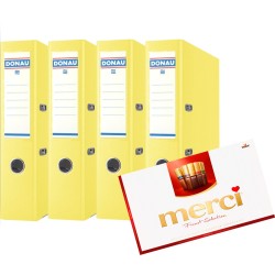 Segregator Donau Master A4/50 mm kolory karton 25szt. + Gratis Czekoladki Merci 400g