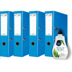 Segregator A4 BASIC-S z szyną 75 mm na dokumenty - karton 24 szt. +gratis Mydło w płynie 750 ml.