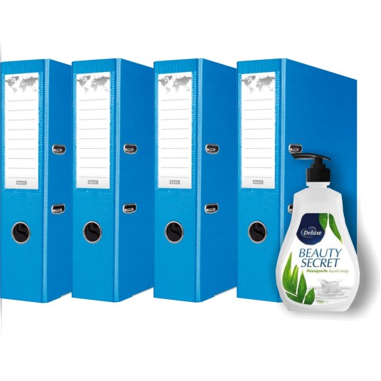 Segregator A4 BASIC-S z szyną 75 mm na dokumenty - karton  24 szt. +gratis Mydło w  płynie  750 ml.