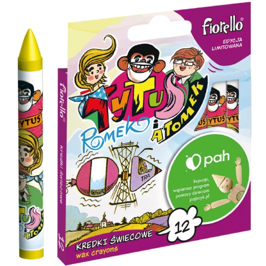 Kredki świecowe Fiorello 12 kolorów TYTUS