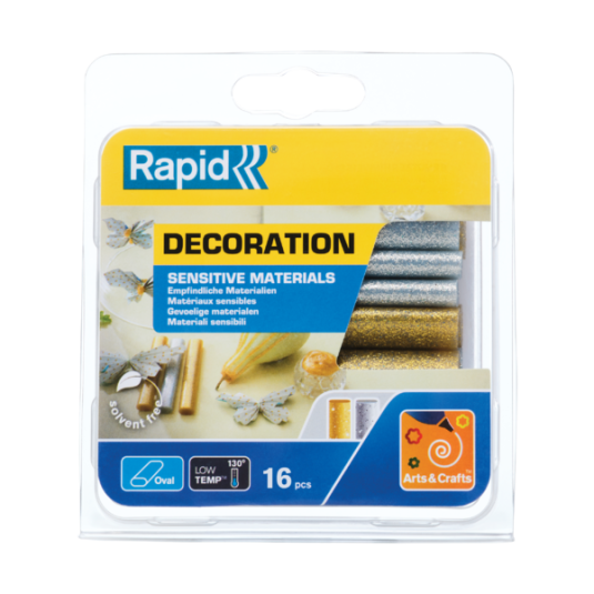 Klej na gorąco do pistoletu RAPID EG130LT srebrny złoty z brokatem