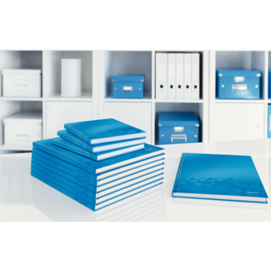 Brulion w kratkę Leitz WOW A4 niebieski okładka twarda