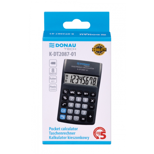KALKULATOR KIESZONKOWY DONAU TECH K-DT2087,8-CYFROWY