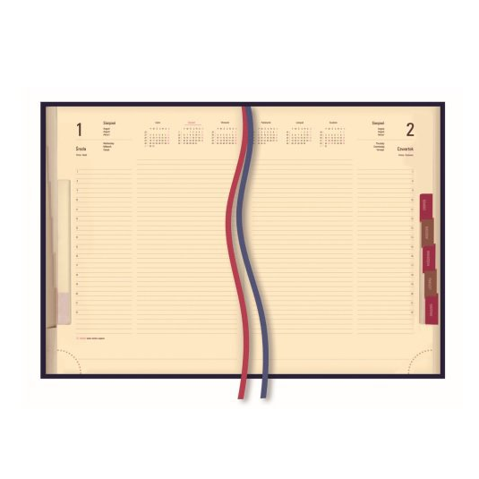 KALENDARZ B5 KONSUL GRANAT DZIENNY  2026