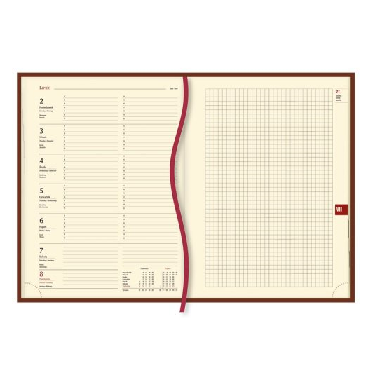 Terminarz Uniwersalny tygodniowy T-218V-S2 brąz