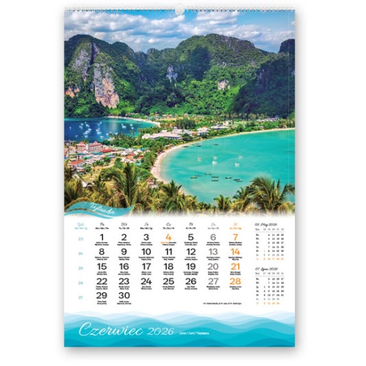 KALENDARZ WIELOPLANSZOWY ścienny RW10 Słoneczne Wakacje