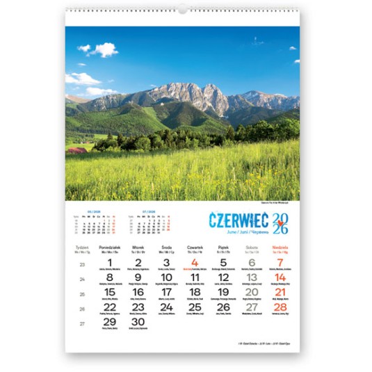 KALENDARZ WIELOPLANSZOWY ścienny RW3 Pejzaże Tatrzańskie