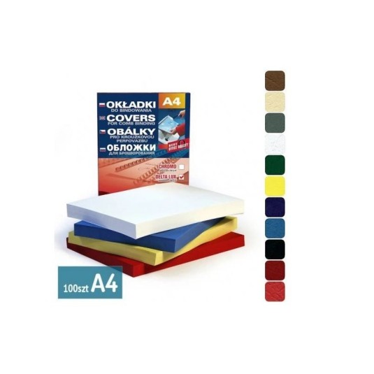 Okładka do bindowania A4 karton Delta skóropodobna, czarna, Argo