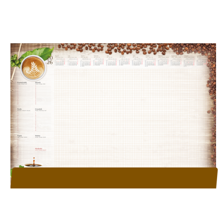 Biuwar na biurko z listwą T1-A2 planer, 51 kartki, MiP z listwą