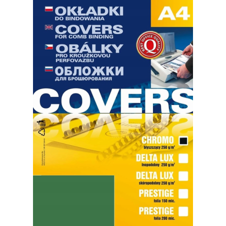 Okładka do bindowania A4 CHROMOLUX zielona, op.100 szt, Argo opakowanie