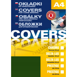 Okładka A4 do bindowania skórpodobna zielona Delta, op. 100 sztuk, Argo