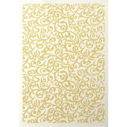 Papier ozdobny welur Flock ciemnokremowy, 5 arkuszy