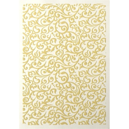 Papier ozdobny welur Flock ciemnokremowy, 5 arkuszy