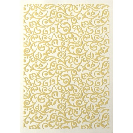 Papier ozdobny welur Flock ciemnokremowy, 5 arkuszy