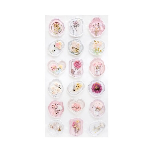 Naklejki Pieczątki transparentne, 18 szt.