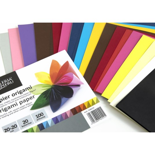 Papier origami 20x20cm, 100 arkuszy