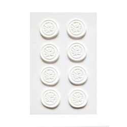 Odbicie lakowe Białe Listki, 8 sztuk