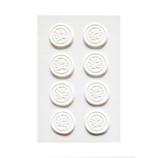 Odbicie lakowe Białe Listki, 8 sztuk