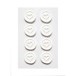 Odbicie lakowe Białe Serca, 8 sztuk