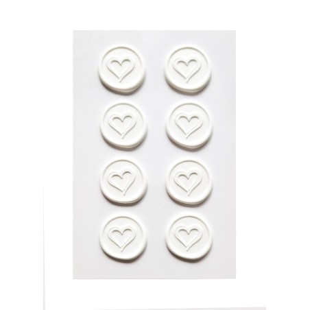 Odbicie lakowe Białe Serca, 8 sztuk