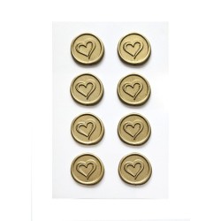Odbicie lakowe Złote Serca, 8 sztuk