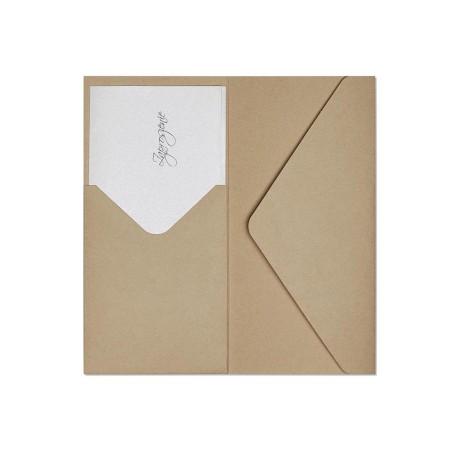 Koperta DL/SP Nature ciemnobeżowa, 5 sztuk zaproszenie