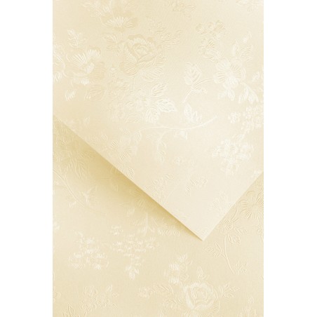 Papier ozdobny Floral, kremowy, 220g (20 arkuszy)