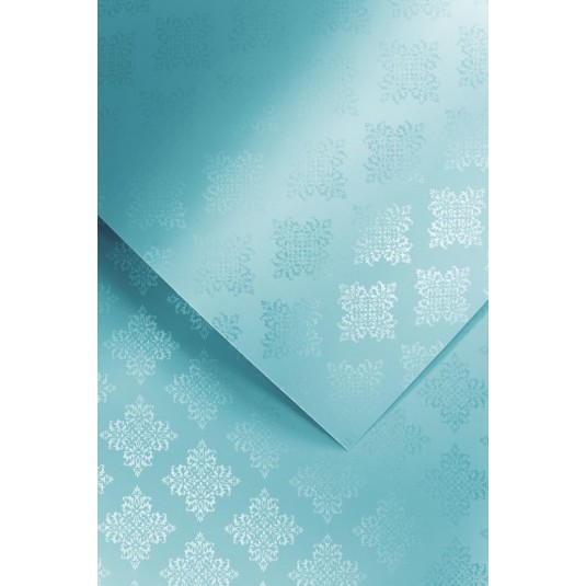 Papier ozdobny Glamour, błękitny, 230g (20 arkuszy)