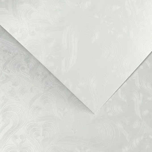 Papier ozdobny Love, diamentowa biel, 220g (20 arkuszy)