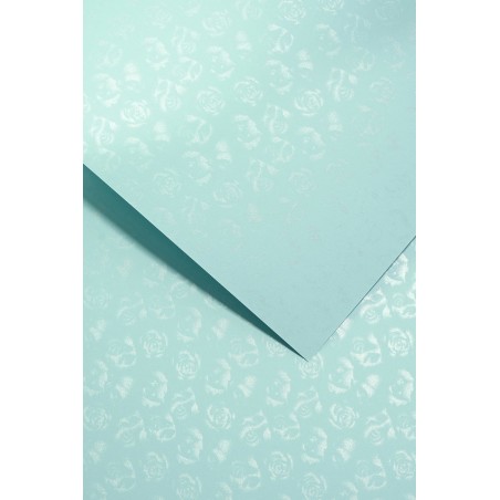 Papier ozdobny Małe Róże, błękitny, 220g (20 arkuszy)