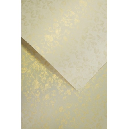 Papier wizytówkowy Liście, kremowy, 250g (20 arkuszy)