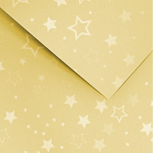 Papier ozdobny Stars, złoty, 220g (20 arkuszy)