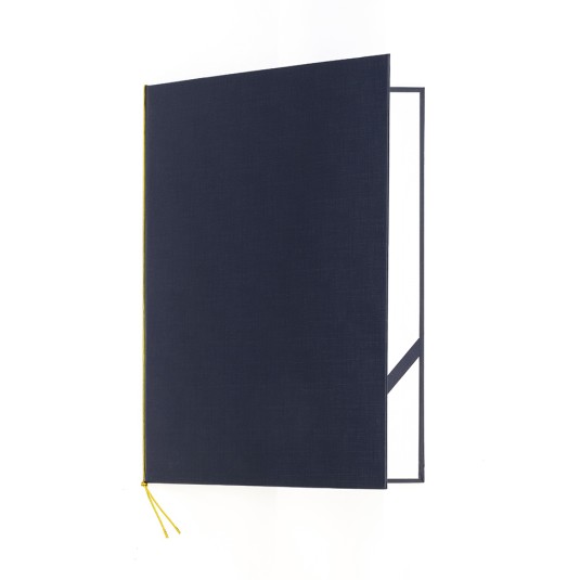 Okładka na dyplom Elegant Len, granatowa