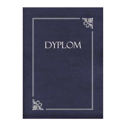 Teczka granatowa srebrną ramką i napisem (10 sztuk)