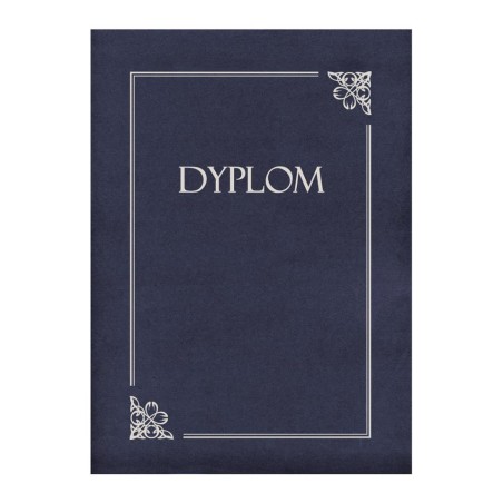 Teczka granatowa srebrną ramką i napisem (10 sztuk)