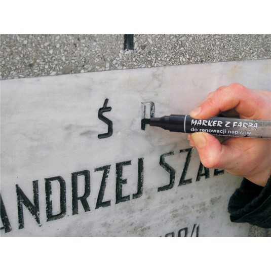 Marker Toma do renowacji napisów na nagrobkach Czarny