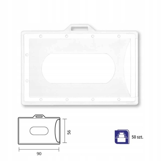 Holder identyfikator bez taśmy 90x56mm op.50 sztuk