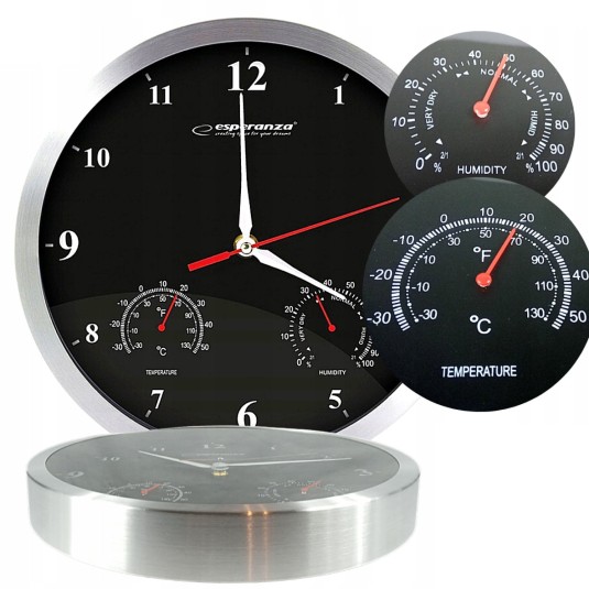 Zegar czarny ścienny Washington, Esperanza