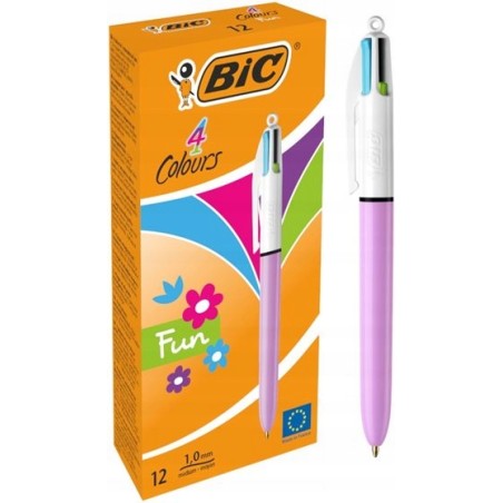 Długopis Bic 4 kolory FUN automatyczny pastelowe kolory purple