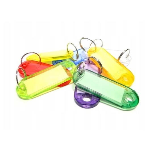 Identyfikator zawieszka brelok do kluczy mix kolorów fluo op. 10 szt