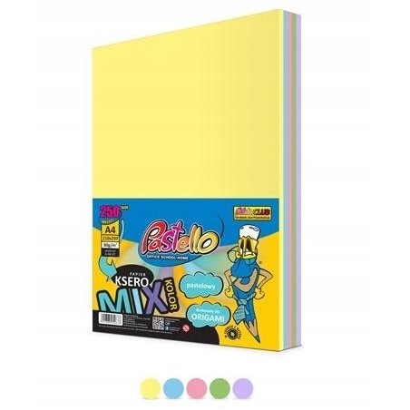PAPIER XERO A4 80G MIX 5 KOL.PASTEL op.250 szt