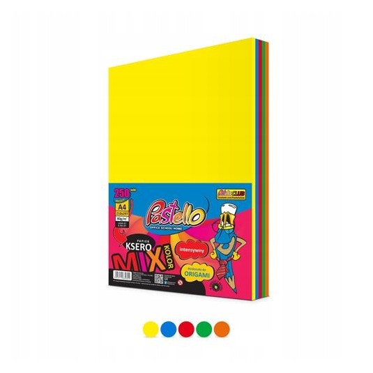 PAPIER XERO A4 80G MIX 5 KOL INTENSYWNEop.250 szt
