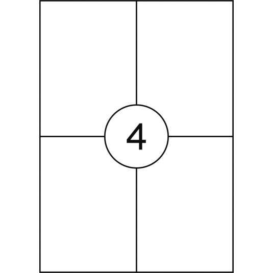 ETYKIETY OFFICE PRODUCTS A4 dzielone 105X148mm białe op. 100 arkuszy